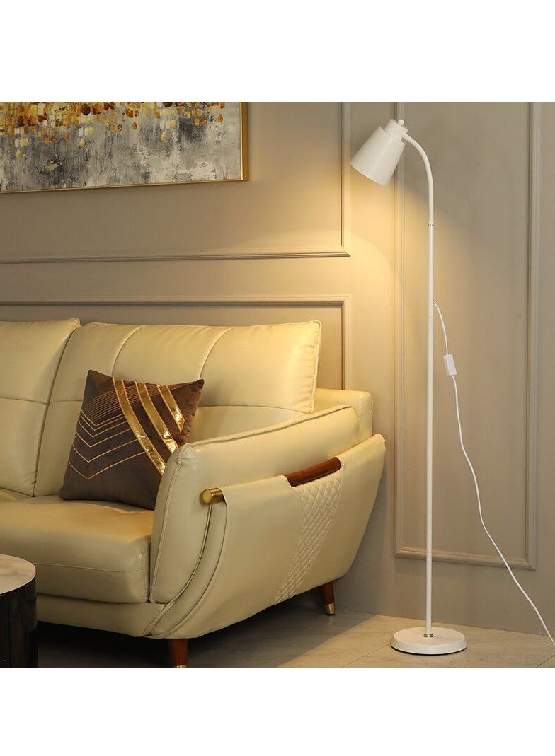 مصباح أرضي قابل للتعتيم بـ 16 لونًا، مصباح أرضي بنمط الشمال الأوروبي بقدرة 30 واط مع مبدل للضوء، مصباح قائم باللون الأبيض، مصباح معلق قابل للتعديل، مصباح قراءة فوق الأريكة، مصباح عمودي عصري لغرفة المعيشة وغرفة النوم، باللون الأبيض - Image 2